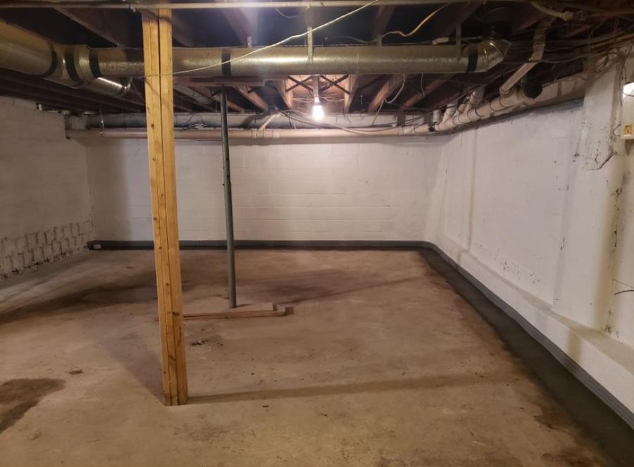 clean, unfinished basement